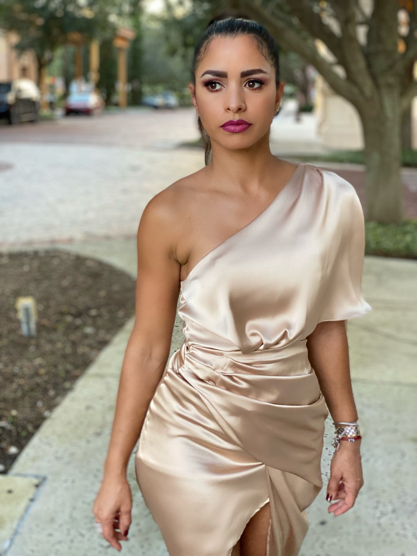 Serenity One Shoulder Wrap Style Dress